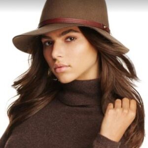 NWT Rag and Bone Pecan Floppy Brim Wool Fedora Leather Band Retail $250
